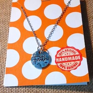 Silver 'Faith' Pendant Necklace